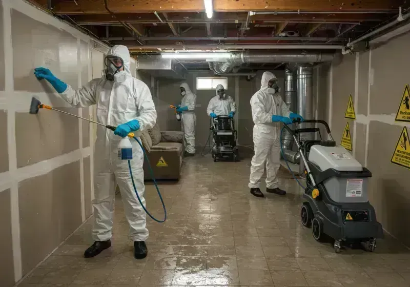 Basement Moisture Removal and Structural Drying process in Cornish, ME